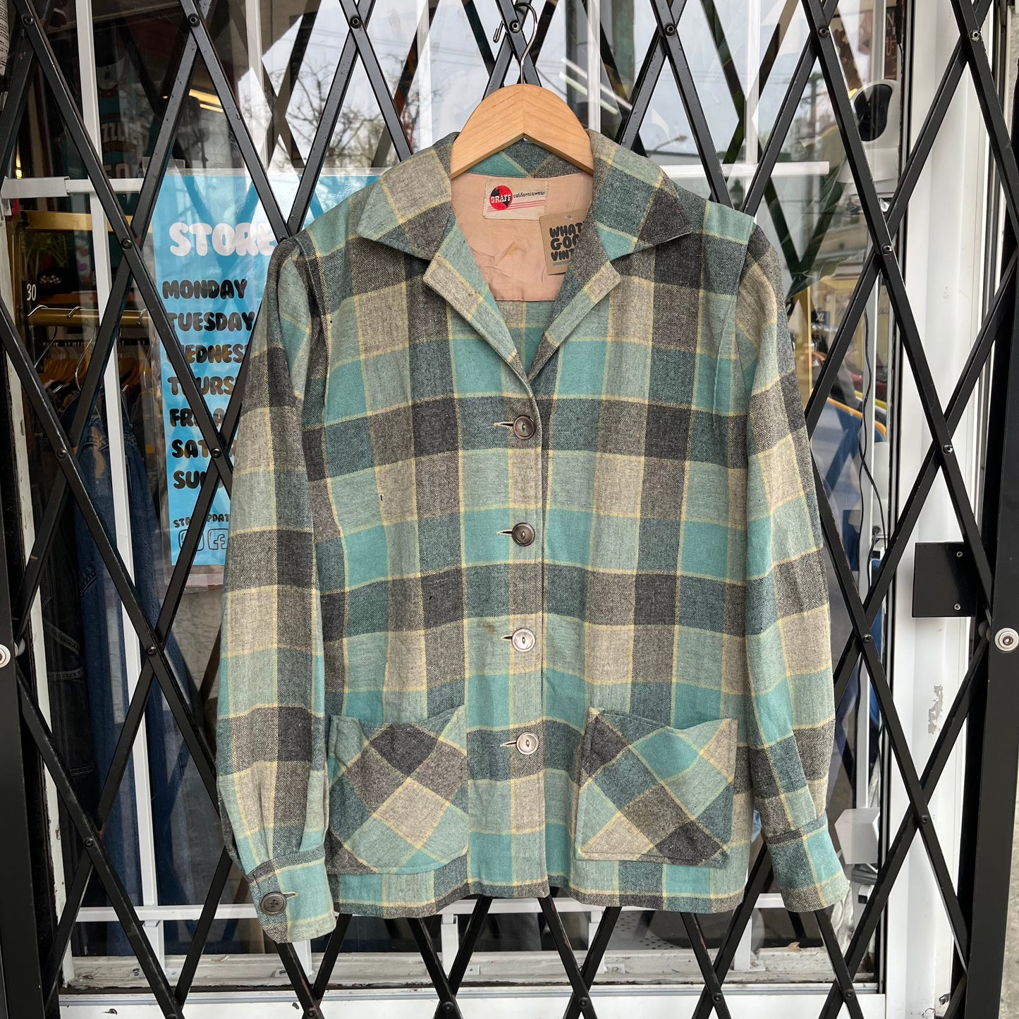 1950’s Graff Plaid Wool 49ers Jacket - Size Women’s L