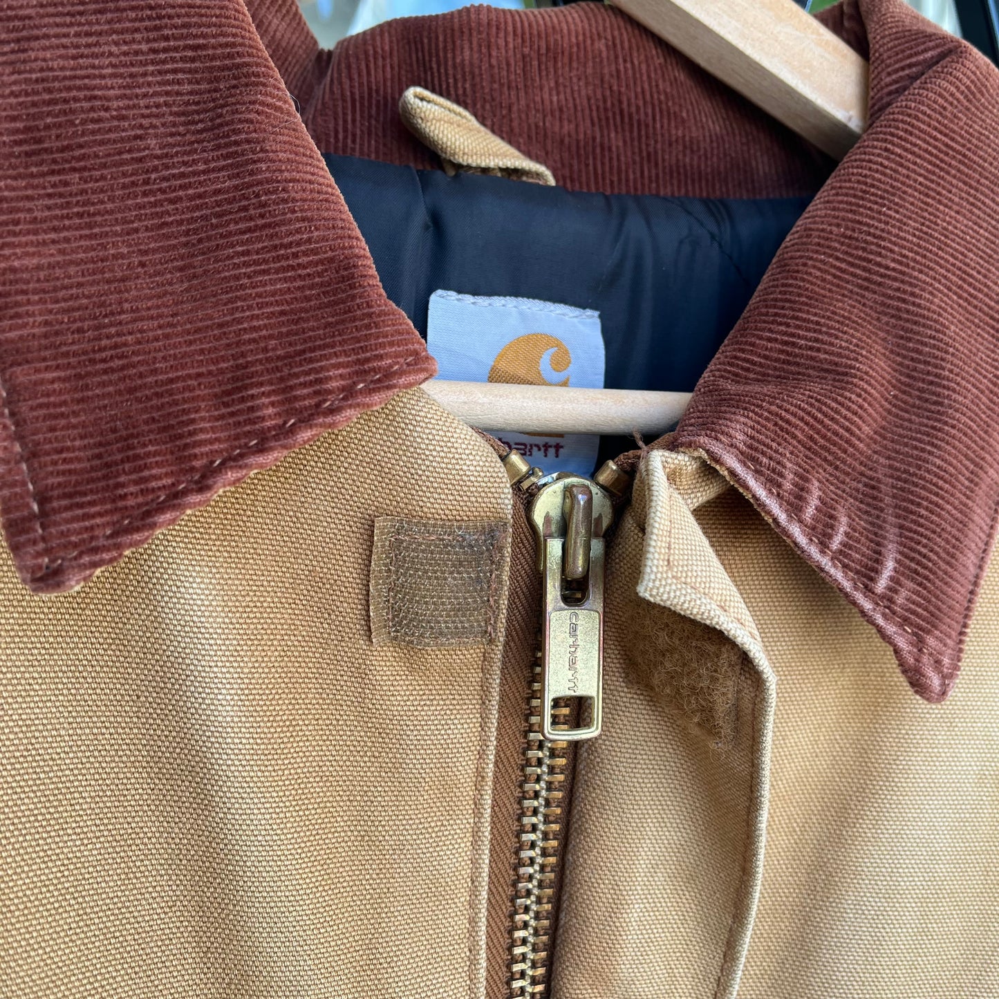 Vintage Carhartt Tan Quilted Chore Jacket - Size L
