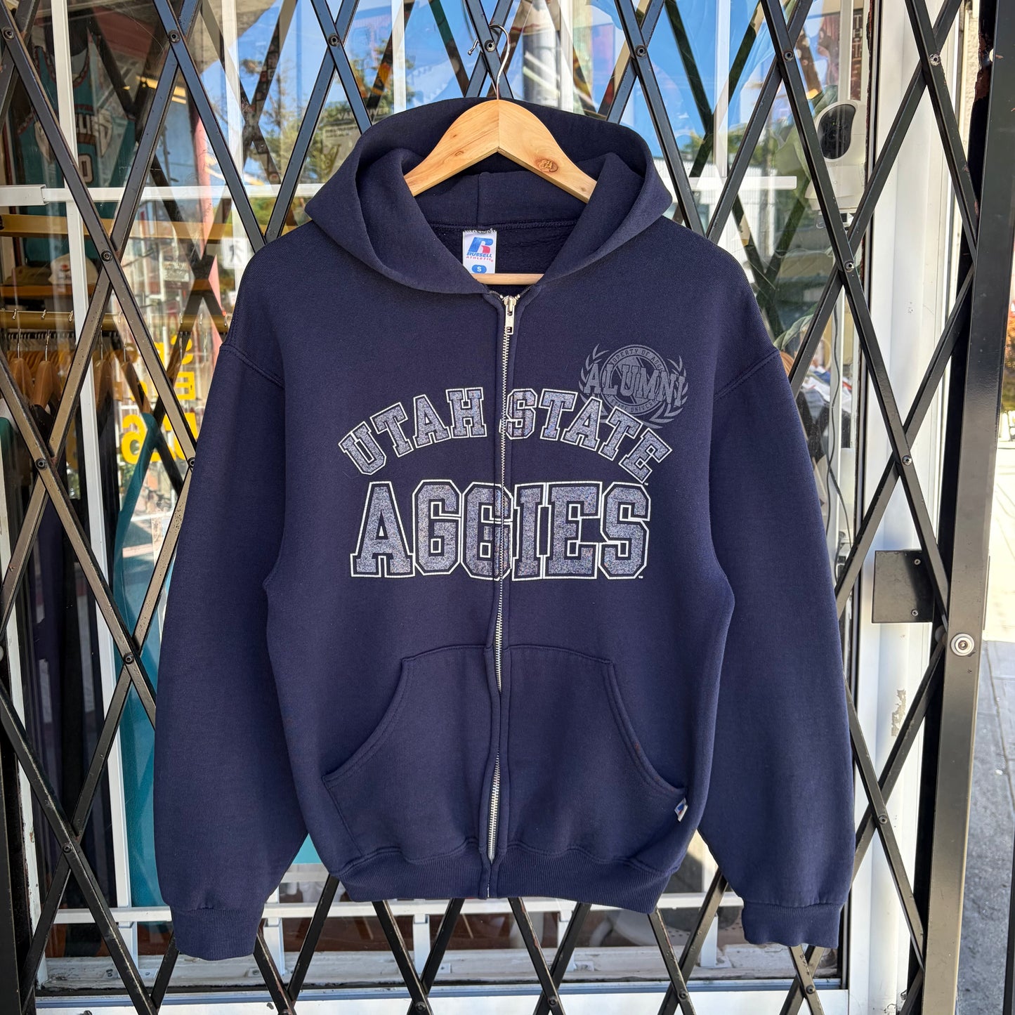 Vintage Russell Utah State Zip Up Hoodie - Size S