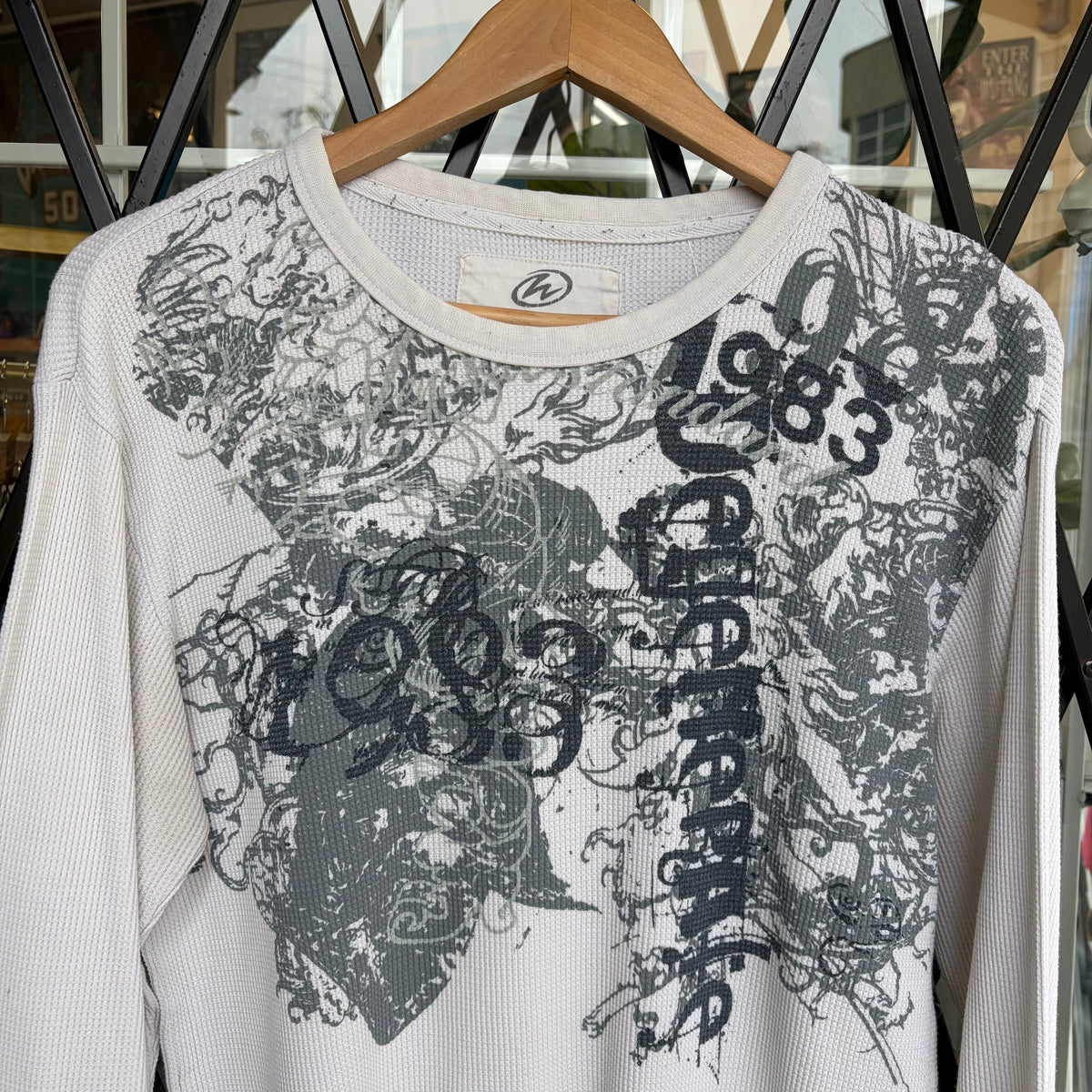 Y2K Waffle Thermal Long Sleeve - Size L