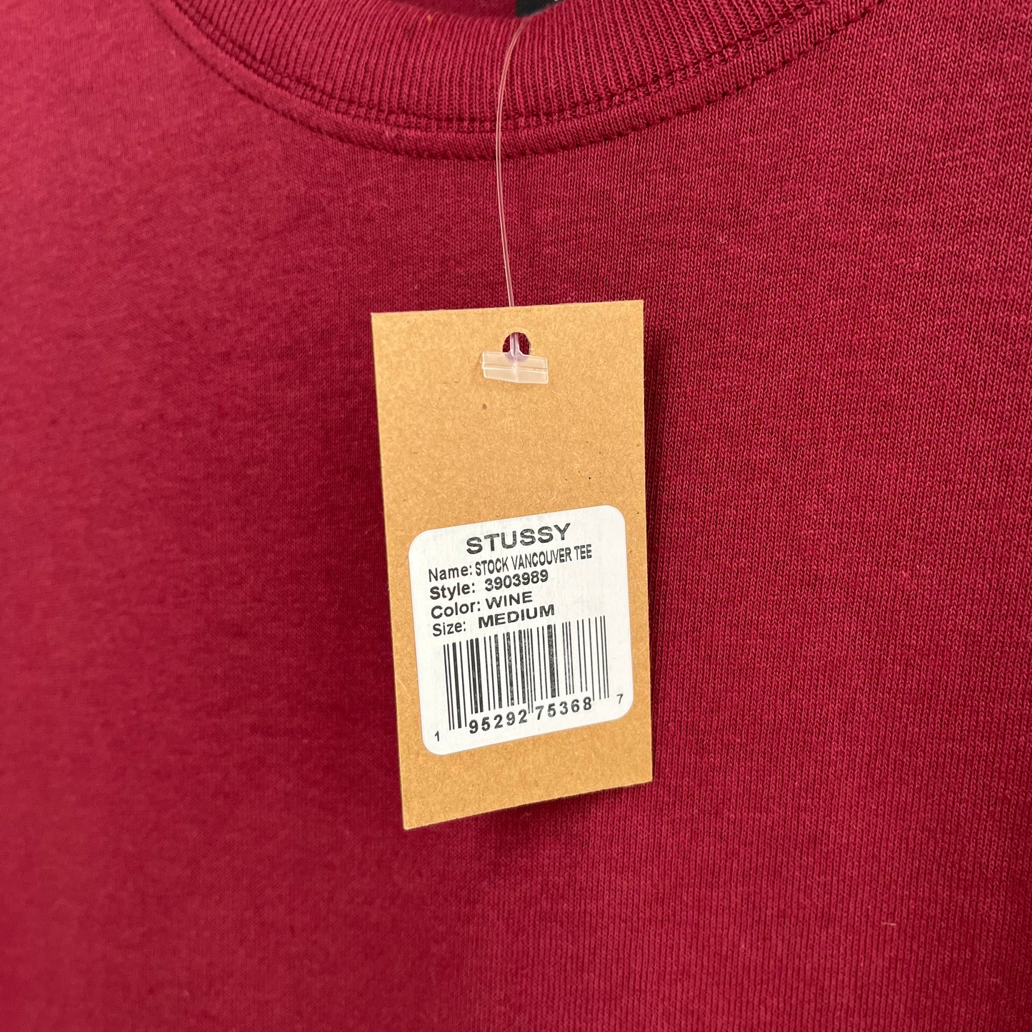 Stussy Stock Vancouver Tee Wine - Size M