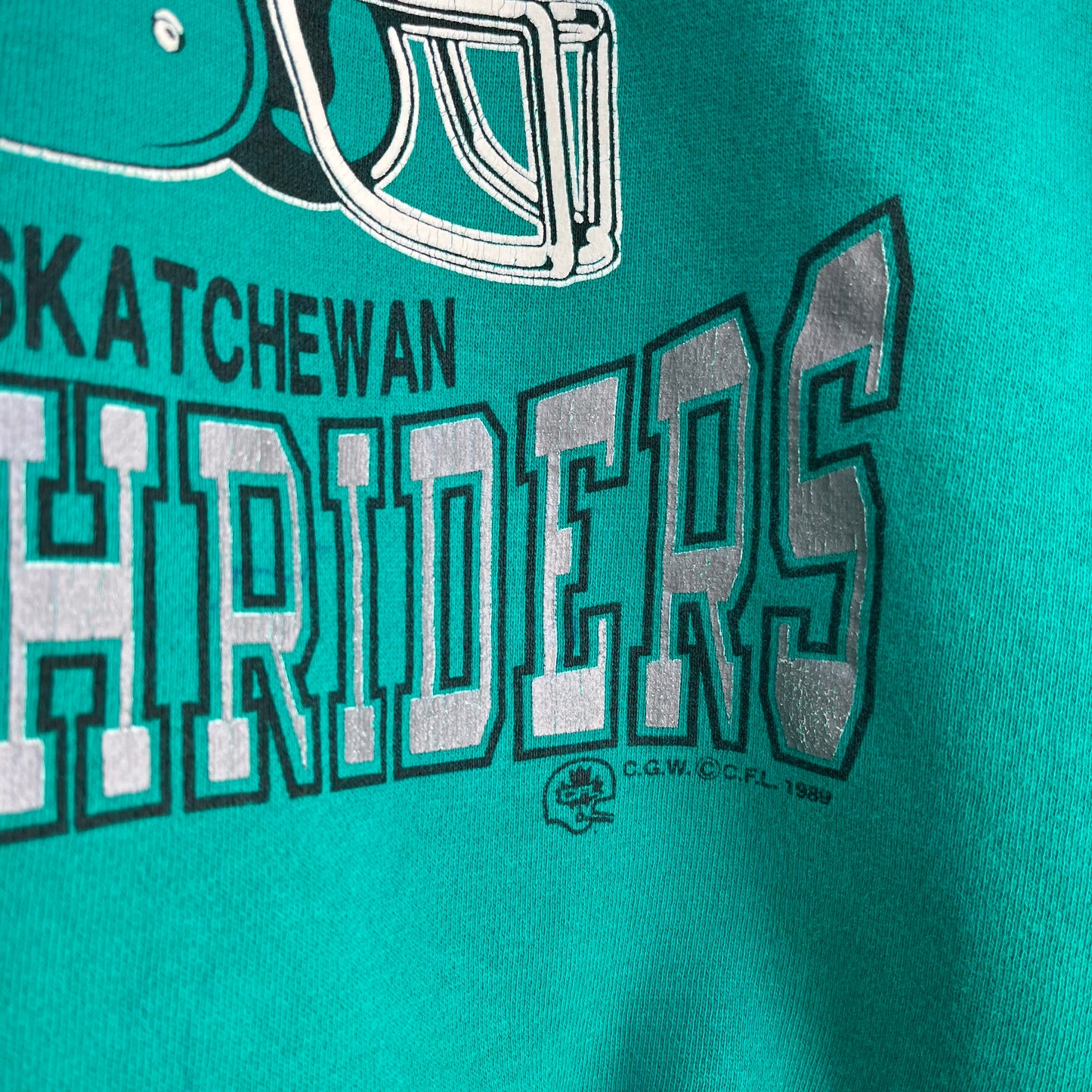 1989 Saskatchewan Roughriders Grey Cup Champs Crewneck - Size M