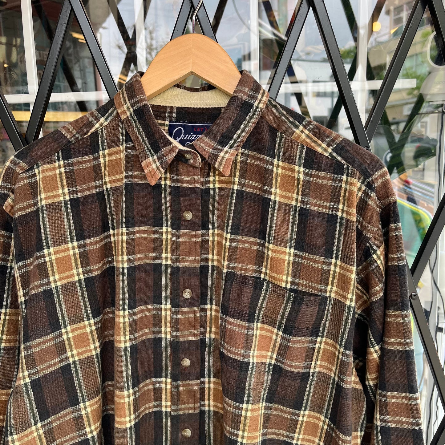 Vintage Plaid Button Up Shirt - Size L