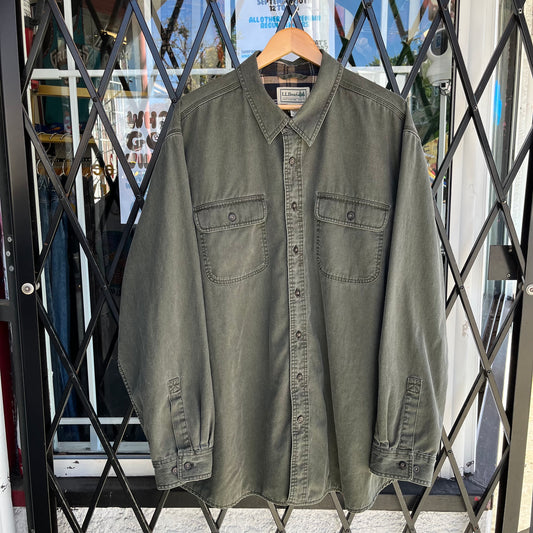 Vintage LL Bean Plaid Lined Over Shirt - Size XXL
