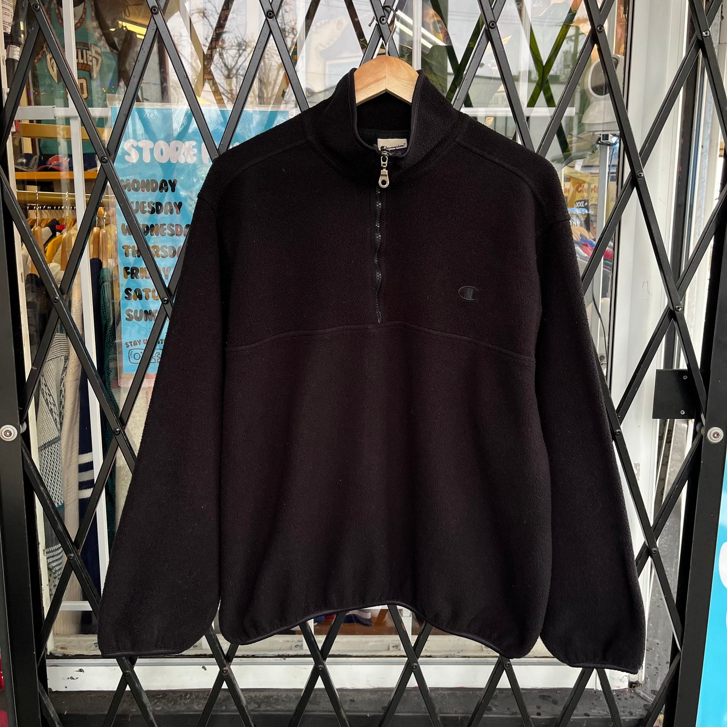 Vintage Champion Fleece Quarter Zip Sweater - Size XL