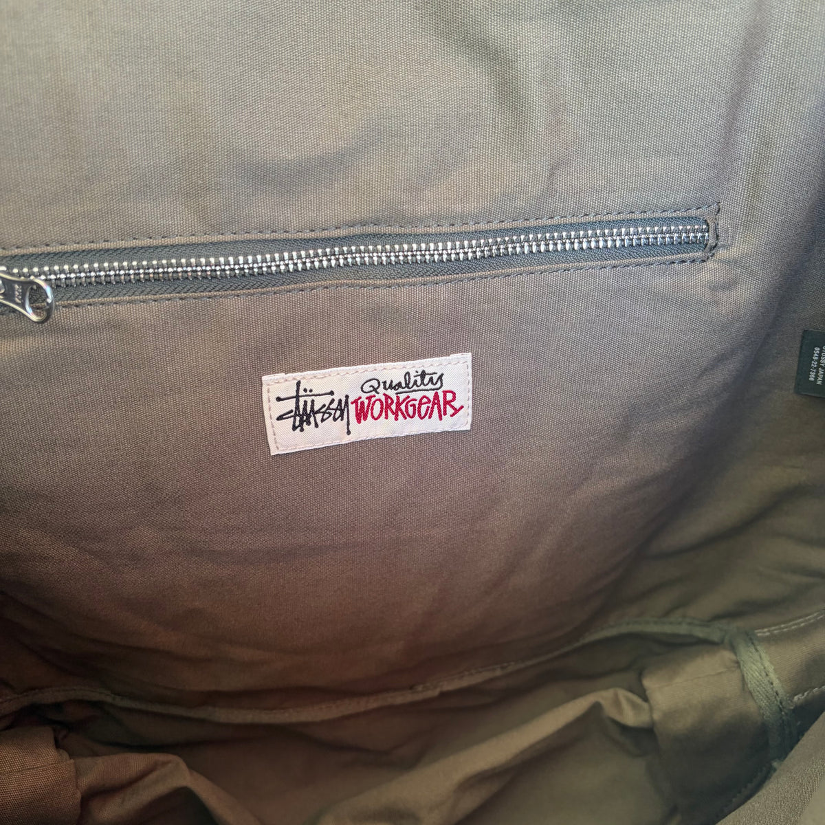 Stussy Canvas Market Tote Bag Green