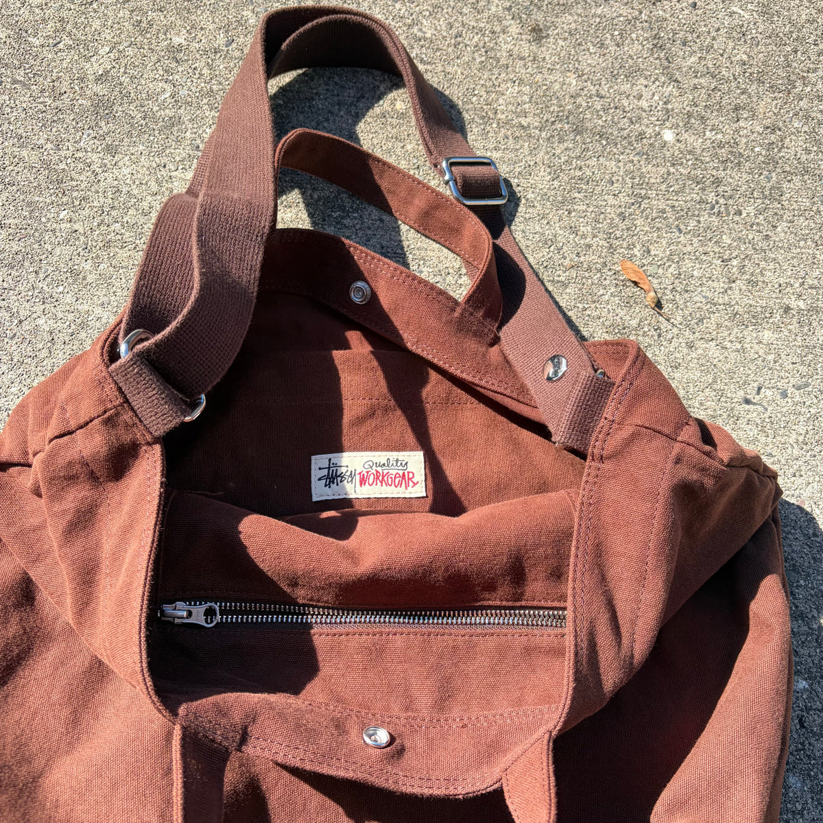 Stussy Canvas Crossbody Bag Brown