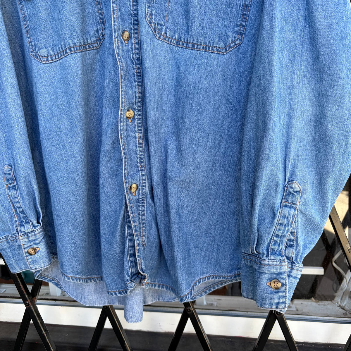 Vintage Calvin Klein Denim Button Up Shirt - Size L