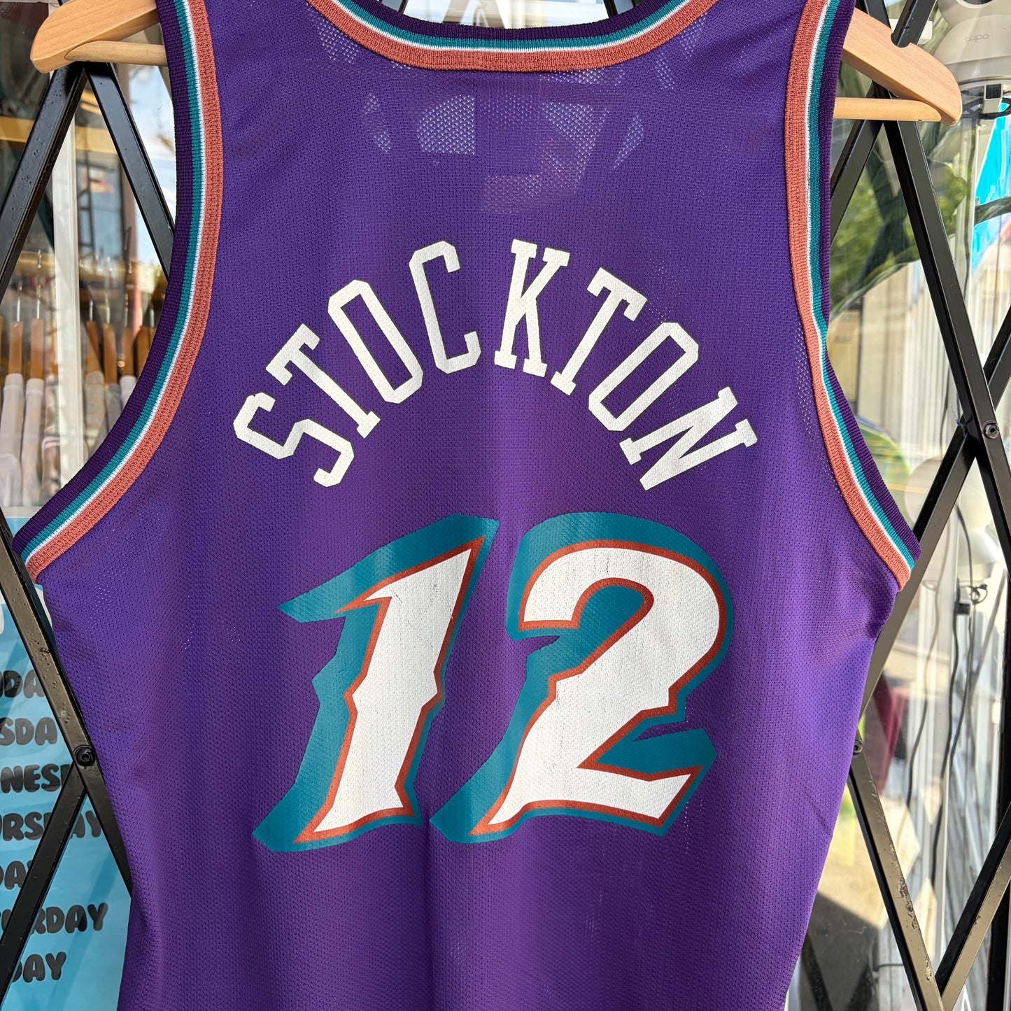 Vintage Champion Utah Jazz John Stockton Jersey - Size 40 (M)