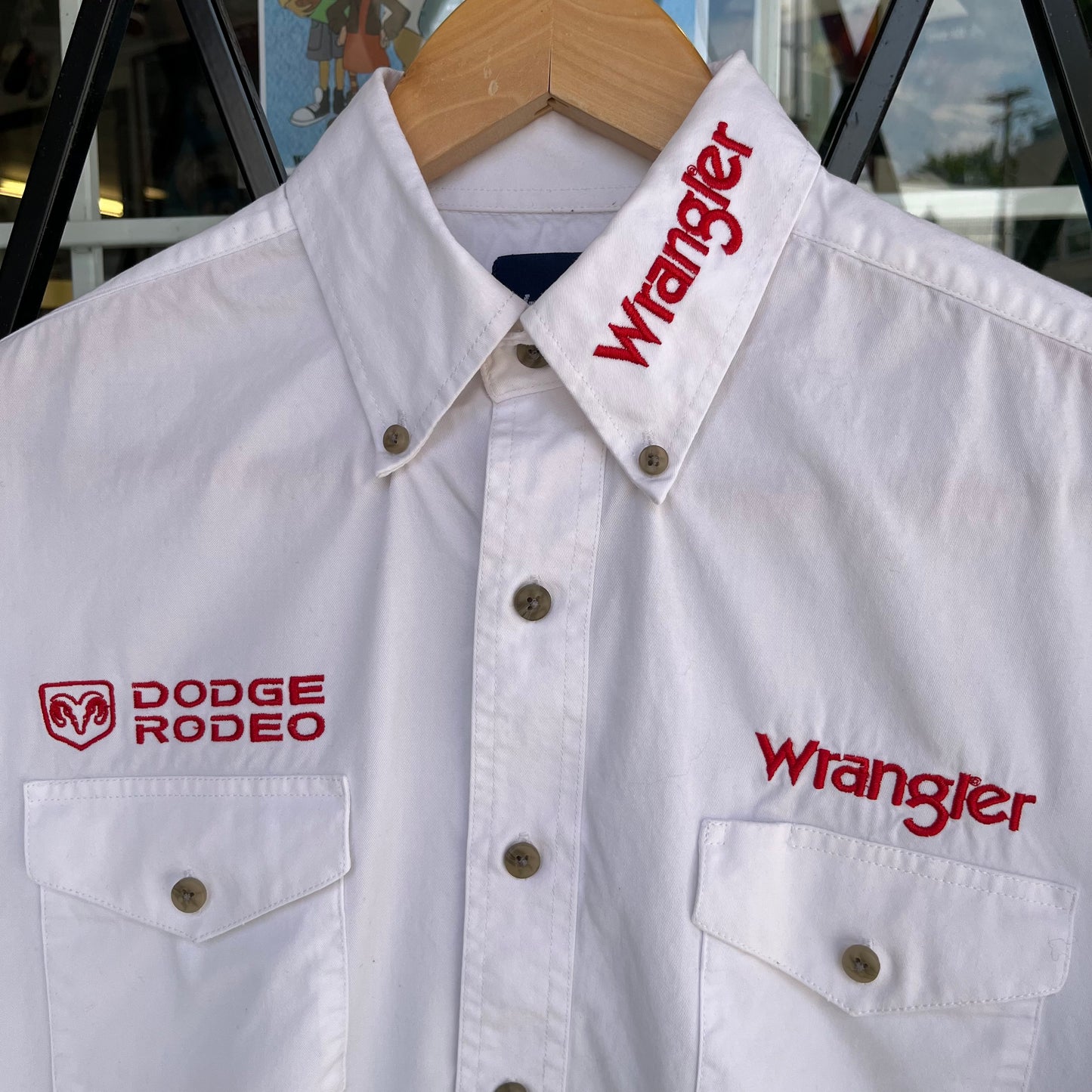 Vintage Wrangler Dodge Rodeo Button Up Shirt - Size M