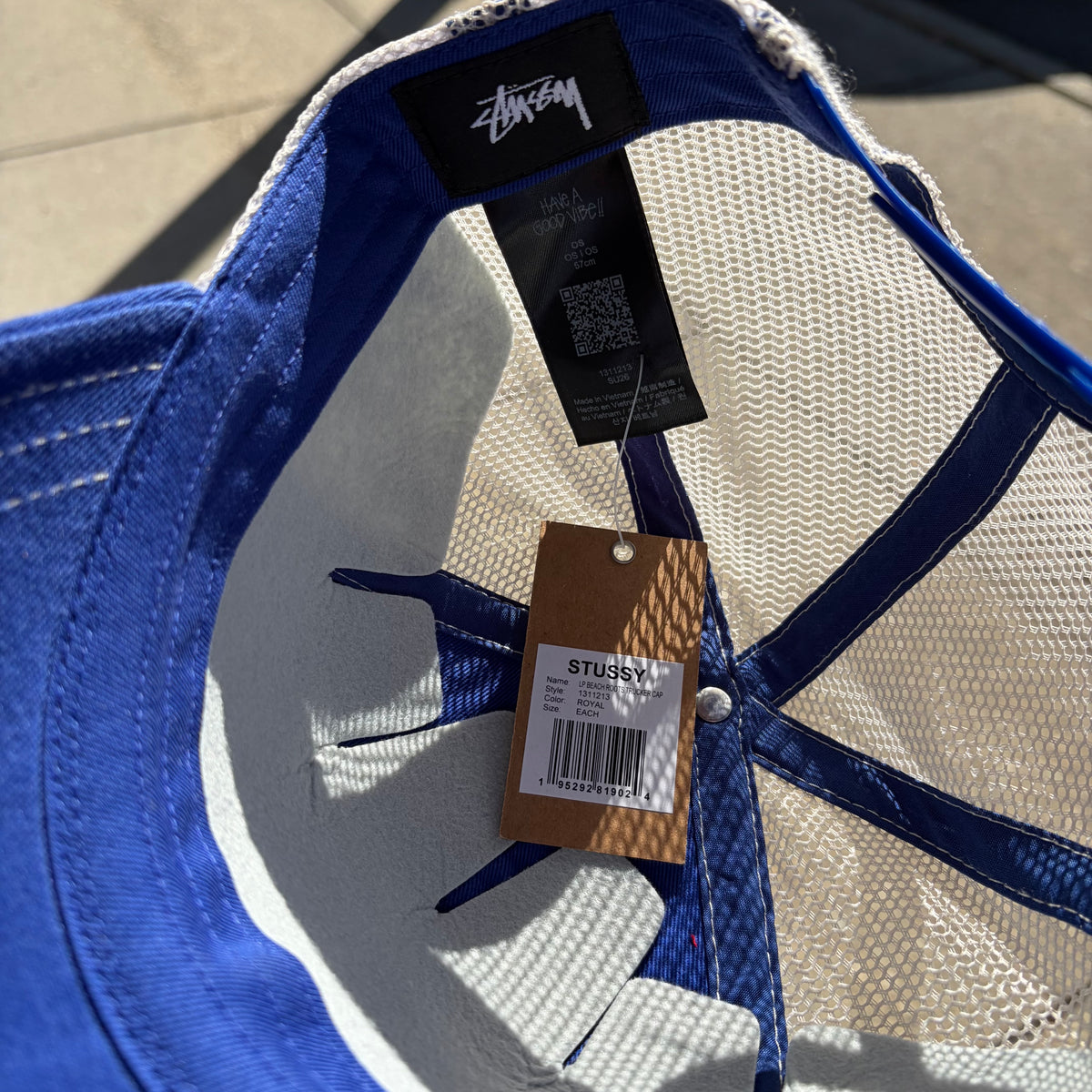 Stussy Beach Roots Trucker Hat Royal