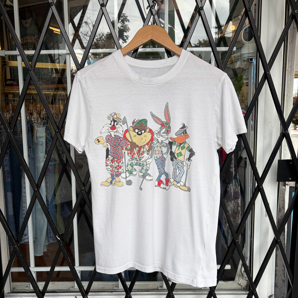 Vintage Looney Tunes Tartan Golf Tee - Size S