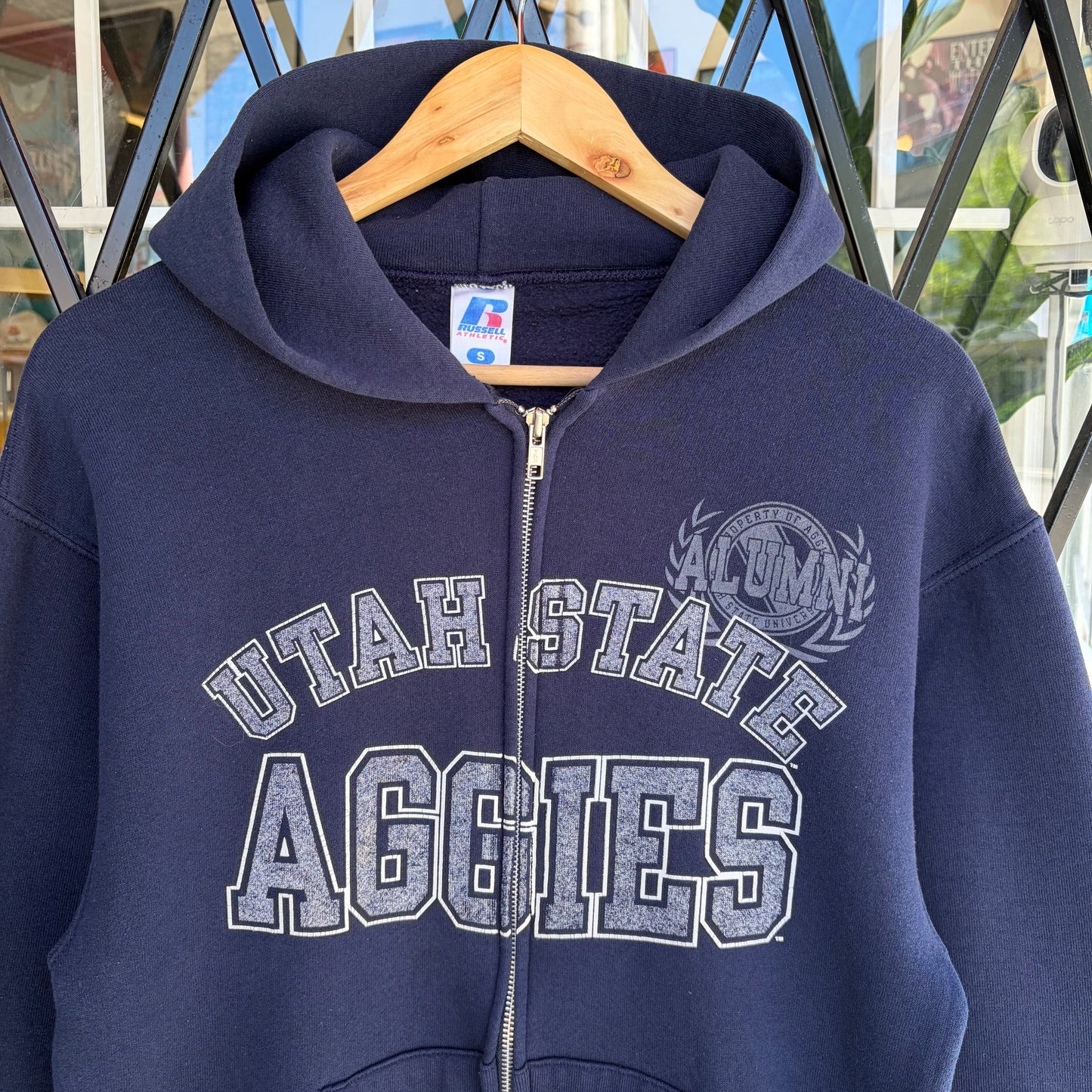 Vintage Russell Utah State Zip Up Hoodie - Size S