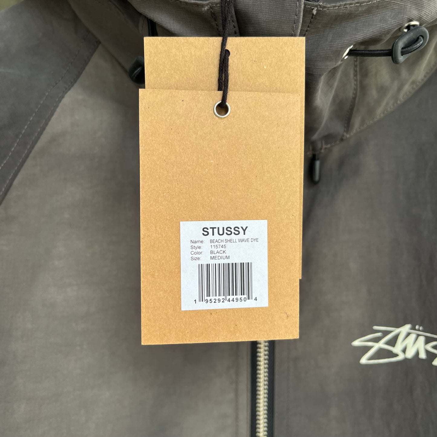 Stussy Beach Shell Wave Dye Jacket Black - Size M