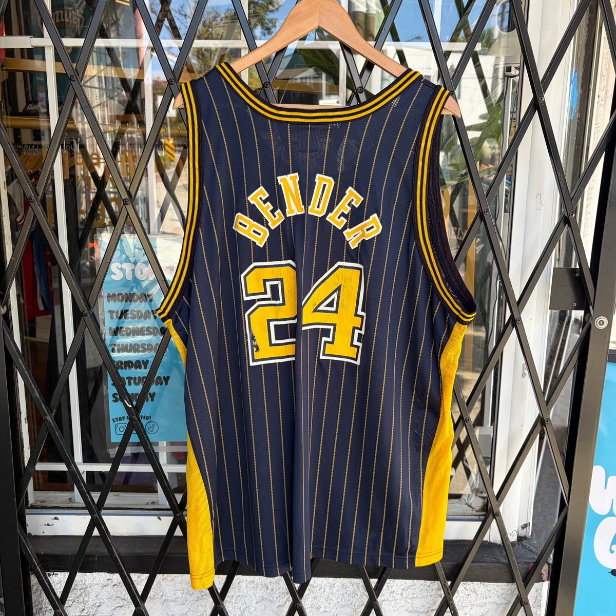 Vintage Champion Indiana Pacers Bender Pinstripe Jersey - Size 52 (XXL)