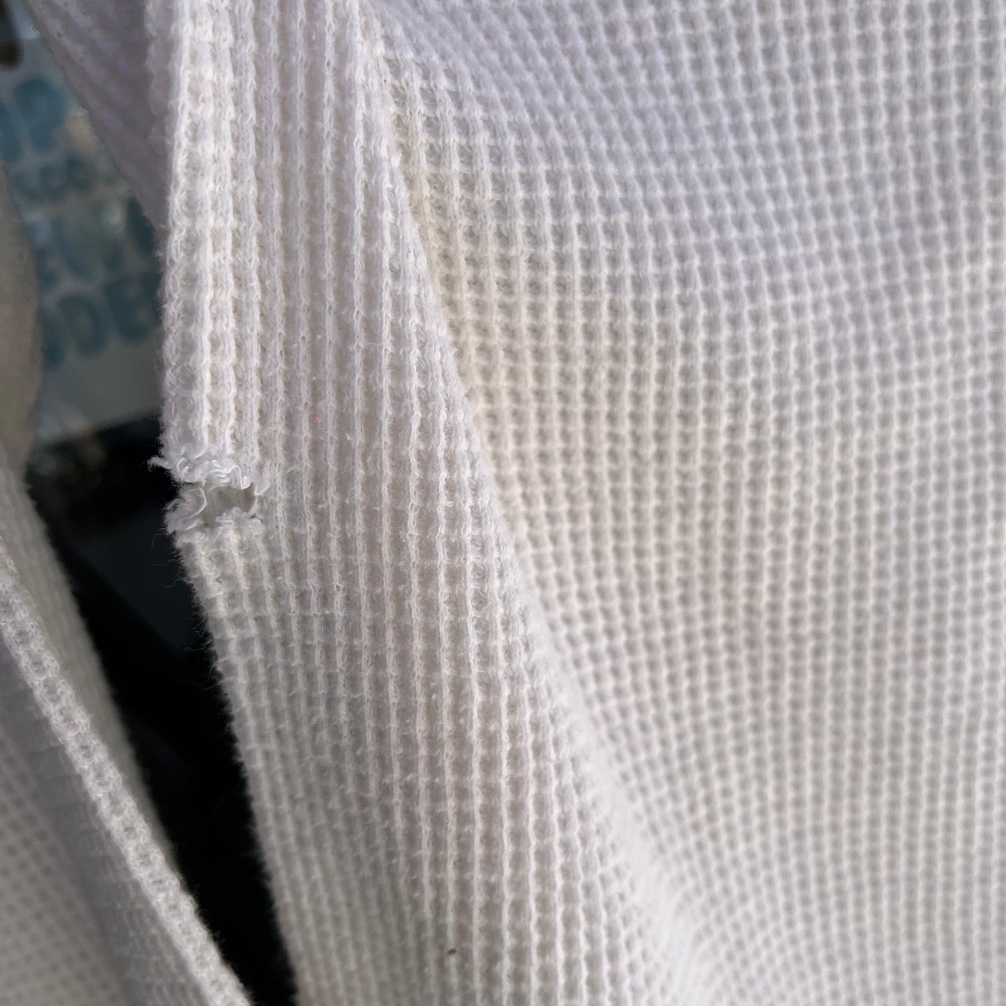 Vintage Thermal Waffle Long Sleeve Shirt - Size L