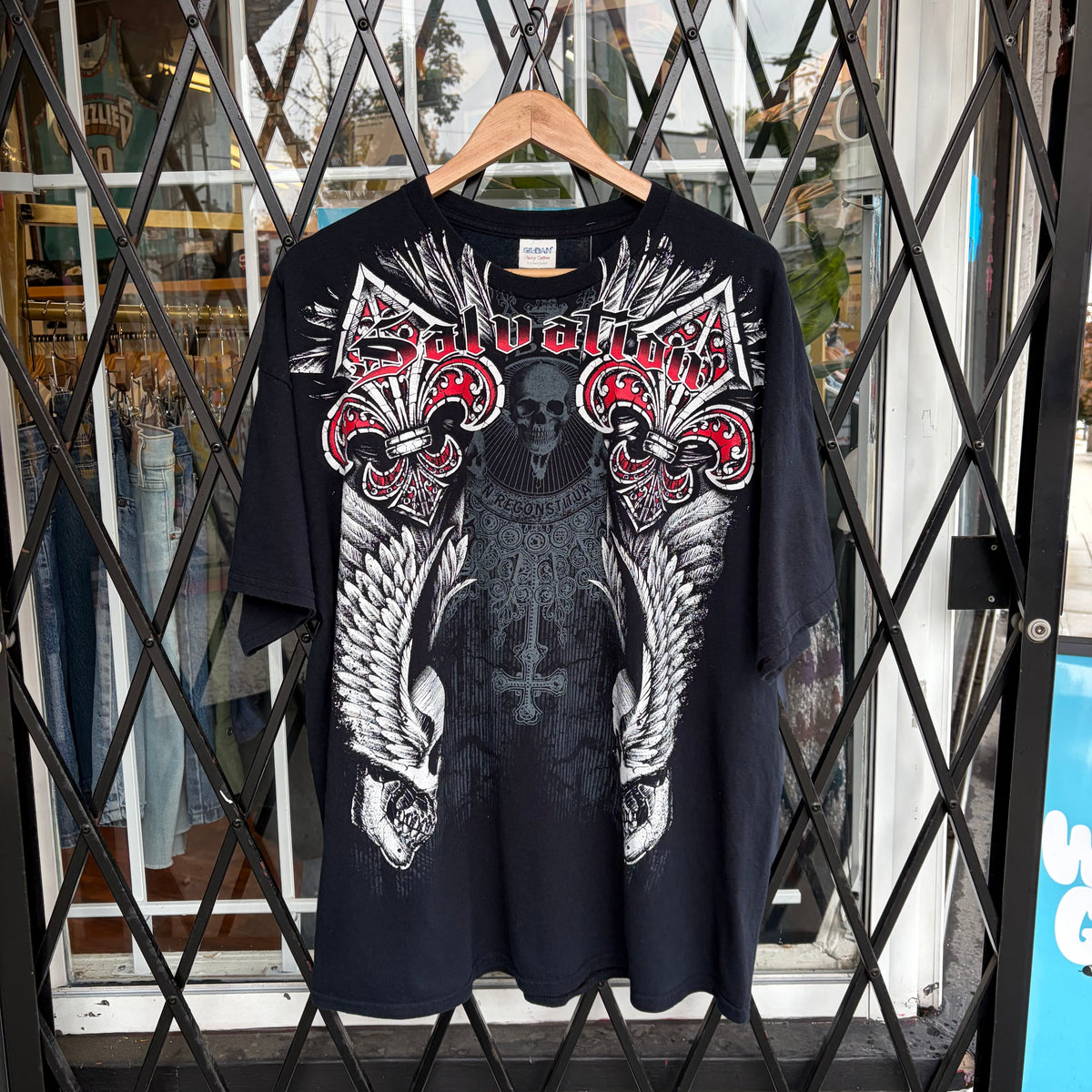 Y2K Salvation Skull Tee - Size XL