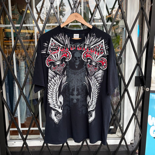 Y2K Salvation Skull Tee - Size XL