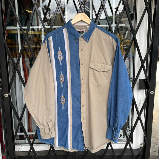 Vintage Western Button Up Shirt - Size XL