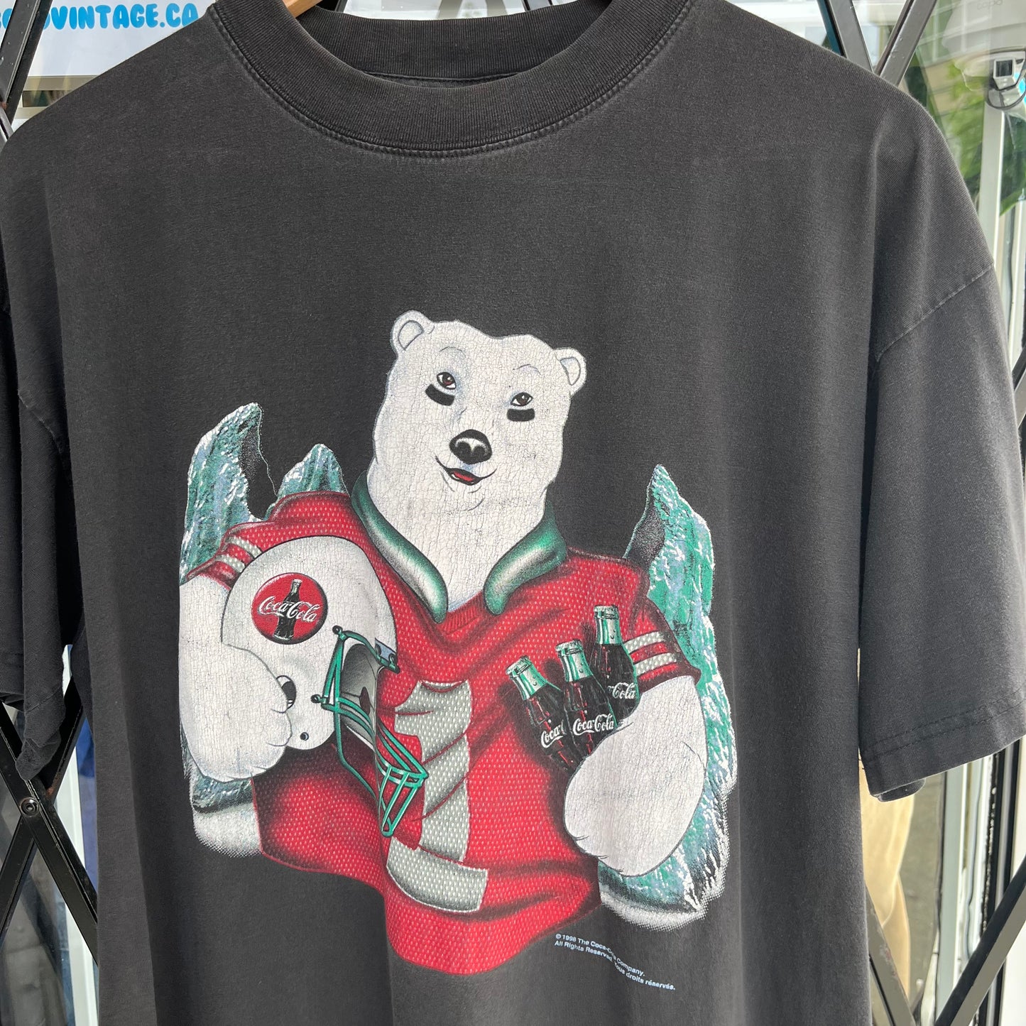 1998 Coca Cola Football Bear Tee - Size XL
