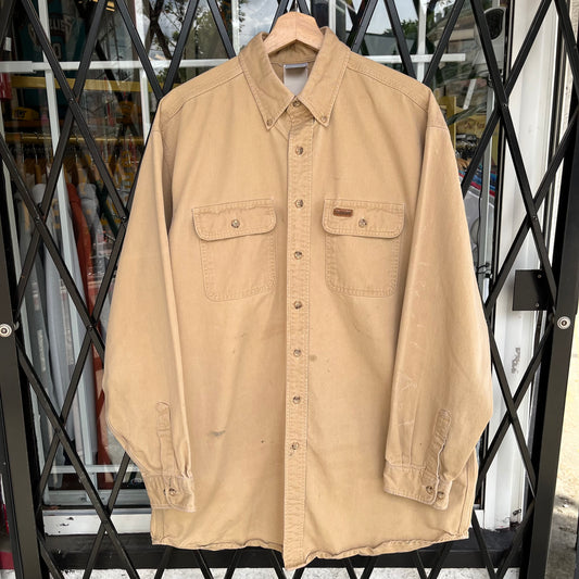 Carhartt Khaki Button Up Shirt - Size XL