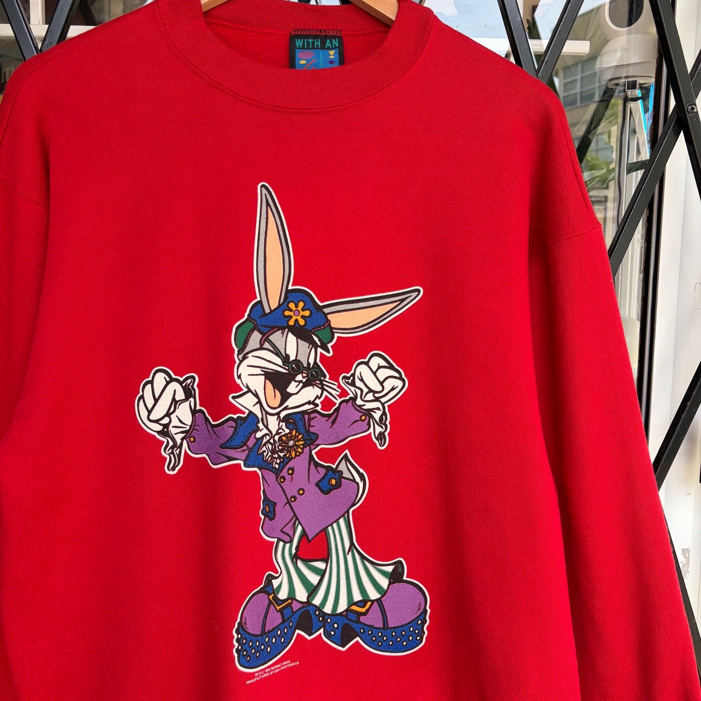 1994 Looney Tunes Hippie Bugs Bunny Crewneck - Size L