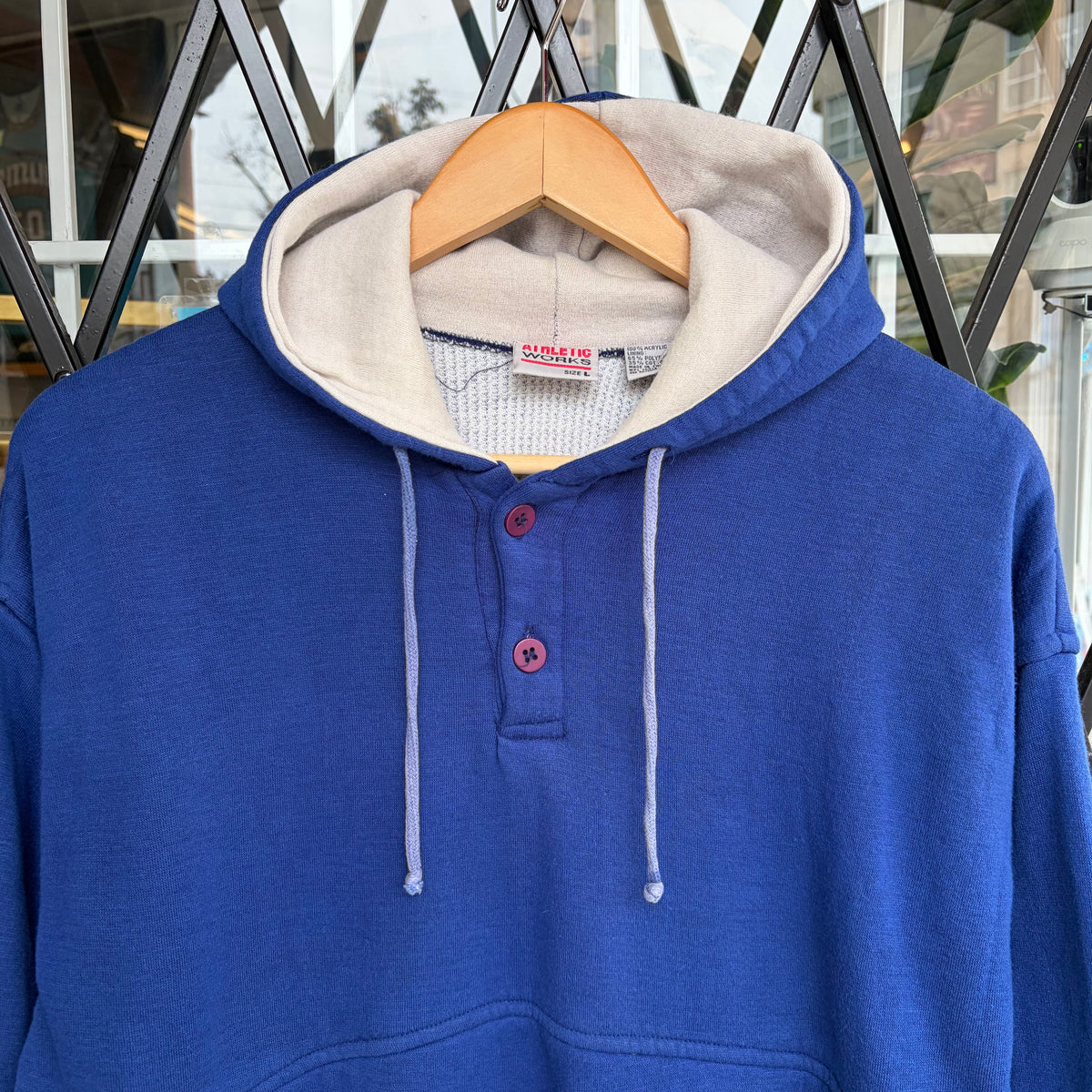 Vintage Waffle Lined Hoodie - Size L