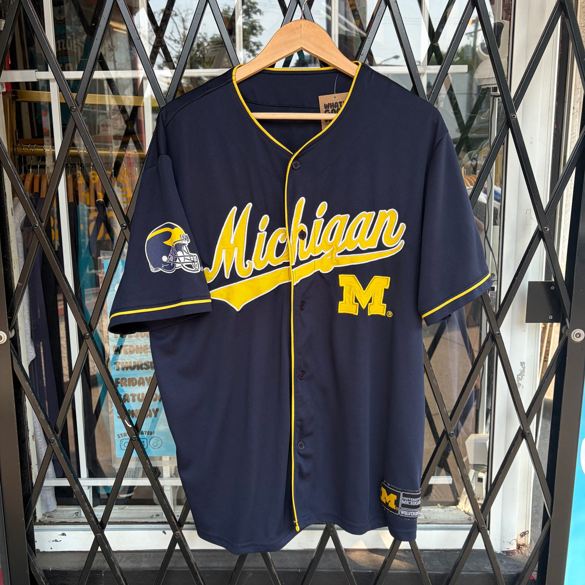 Michigan University Football Baseball Jersey - Size XL