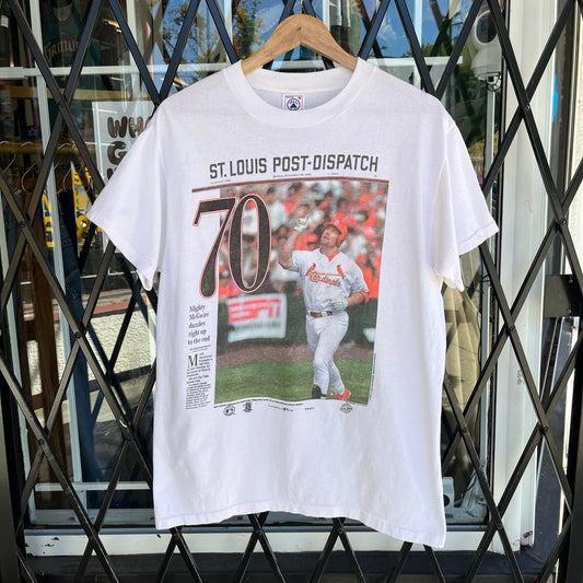 1998 Mark McGwire Cardinals Front Page News Tee - Size M