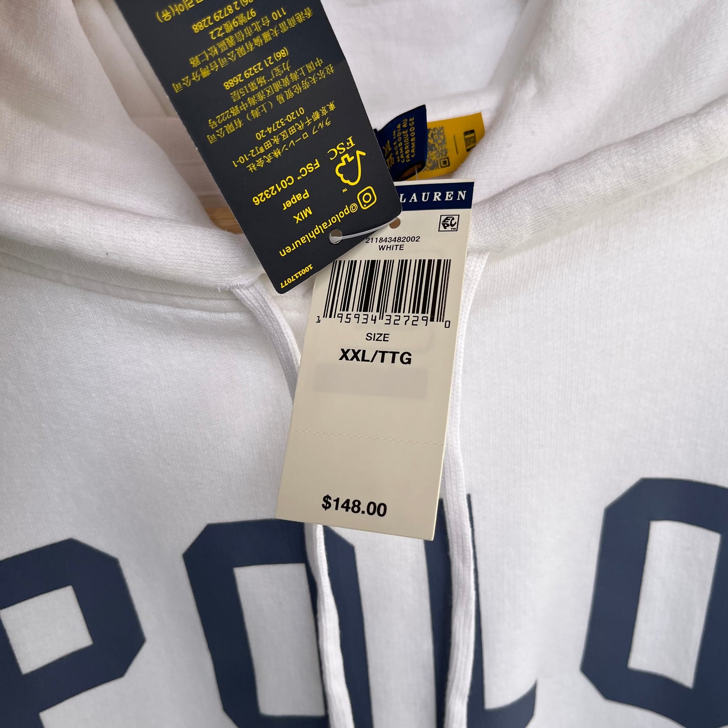 Polo Ralph Lauren Oversized Cropped Hoodie - Size Womens XXL