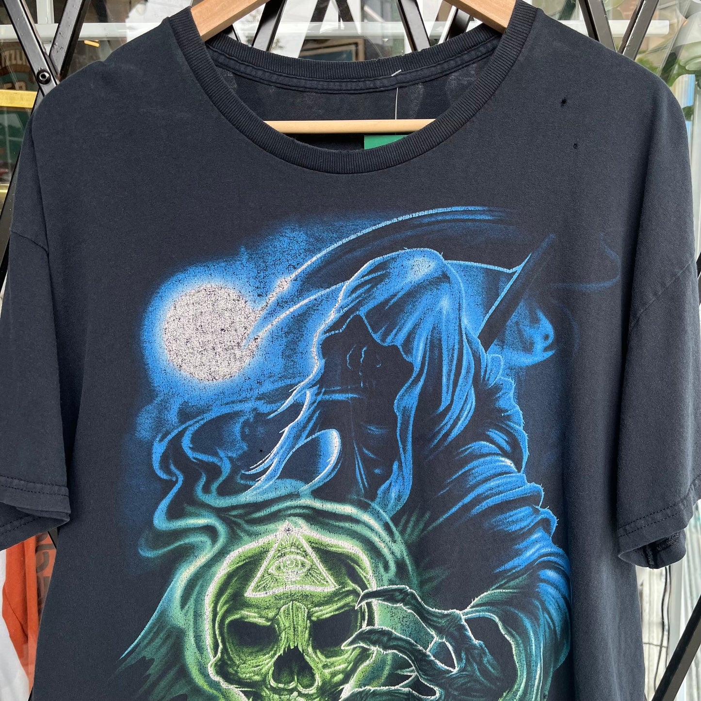 Y2K Grim Reaper Graphic Tee - Size XL