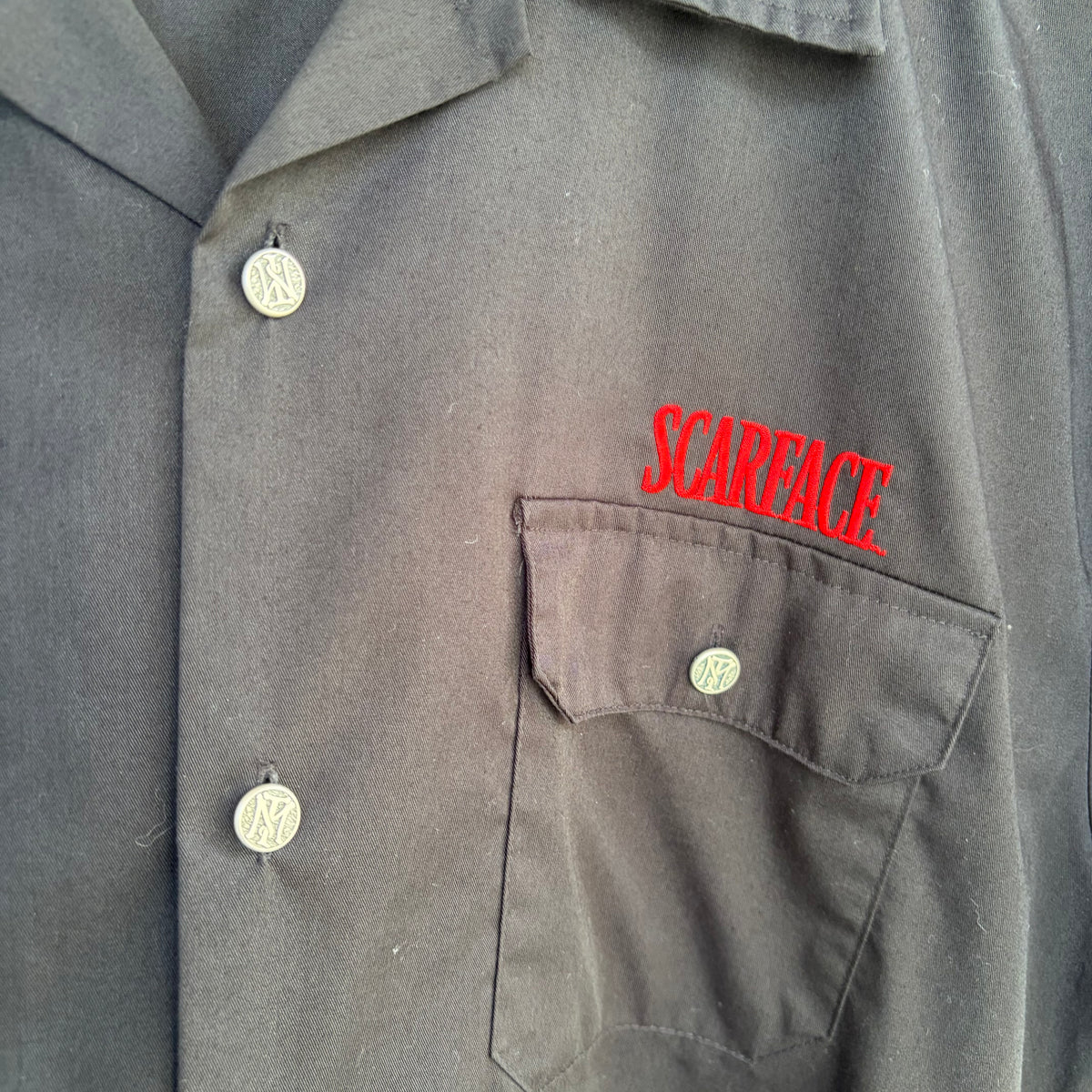 Scareface Movie Promo Short Sleeve Button Up Shirt - Size L