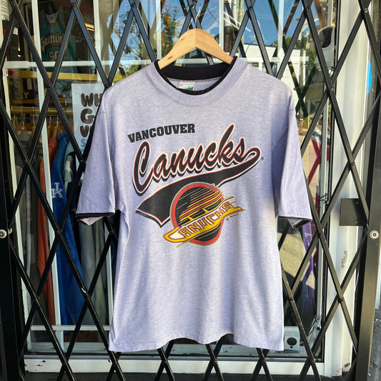 1992 Vancouver Canucks Double Sleeve Tee - Size M