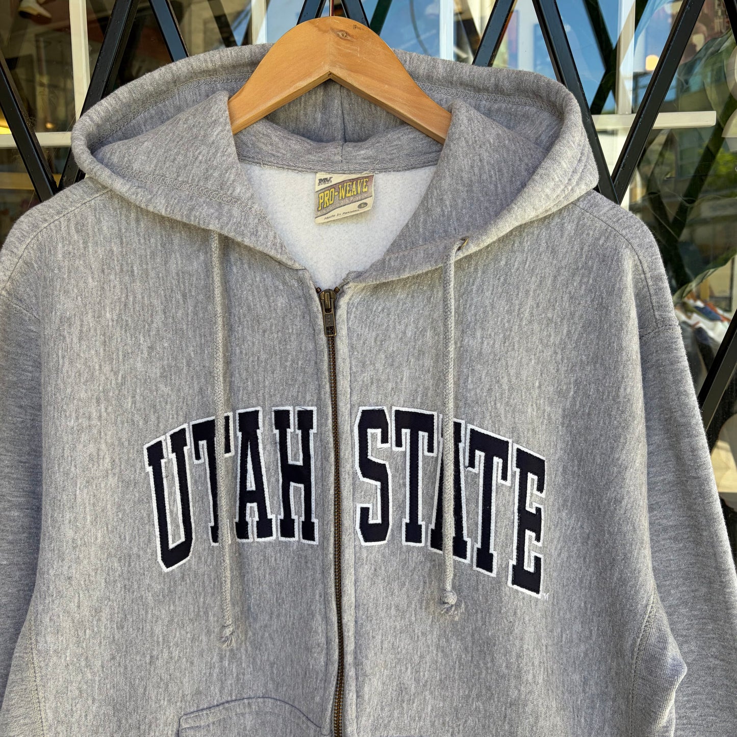 Vintage Utah State Pro Weave Zip Up Hoodie - Size S