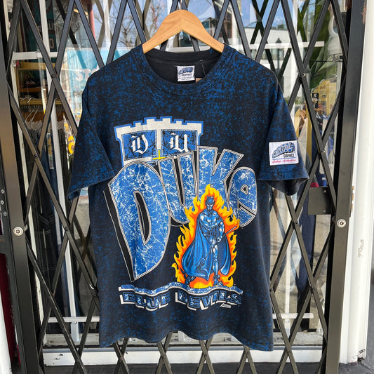 Vintage Duke University Blue Devils AOP Tee - Size L