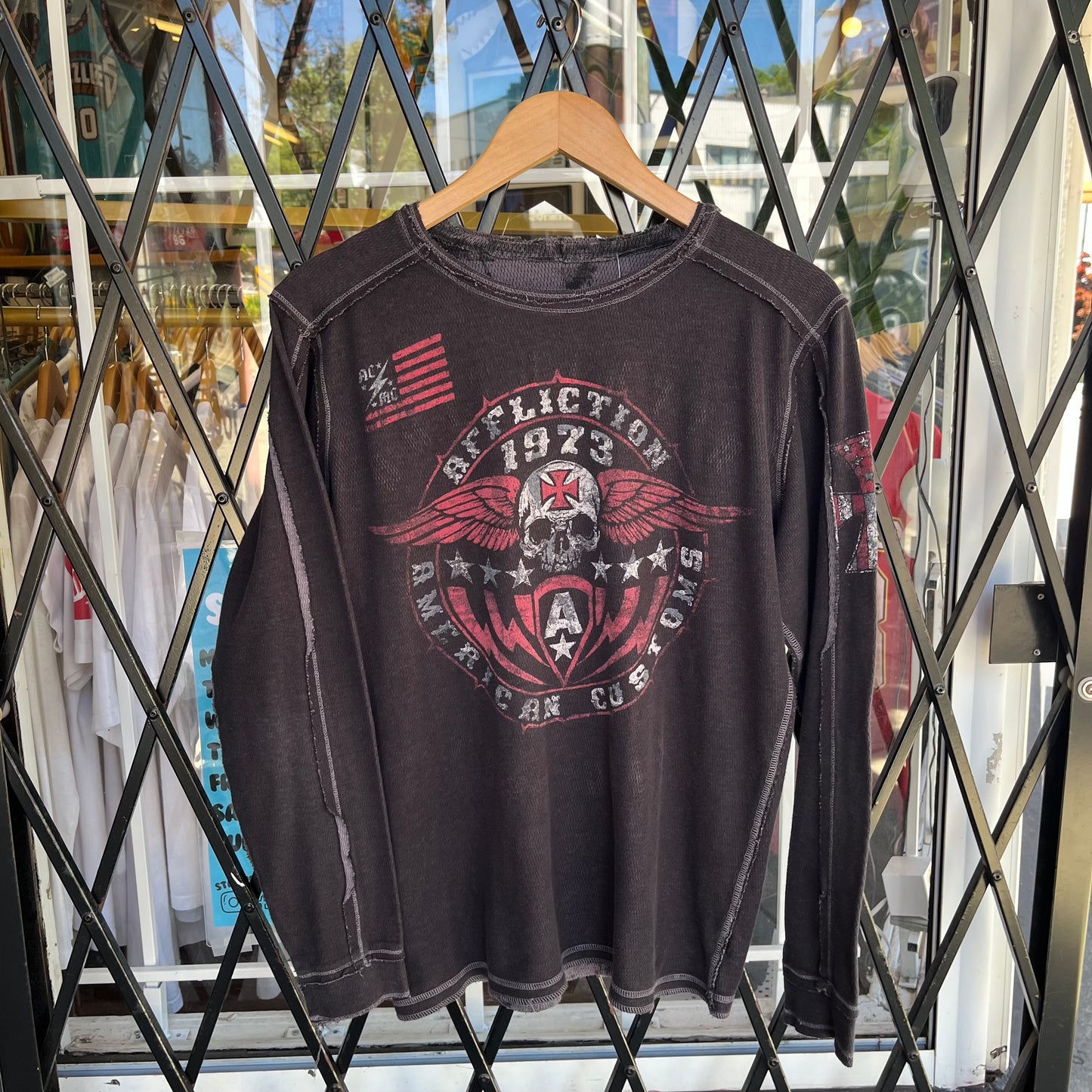 Y2K Affliction Skull Reversible Long Sleeve - Size L
