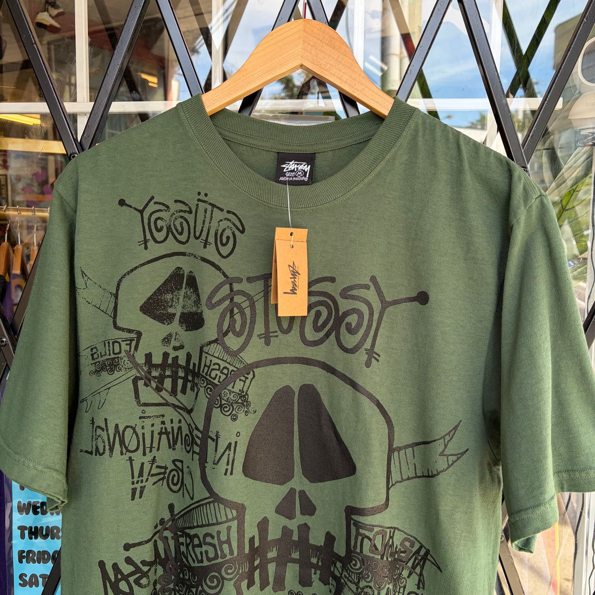 Stussy Skulls Tee Pine - Size M