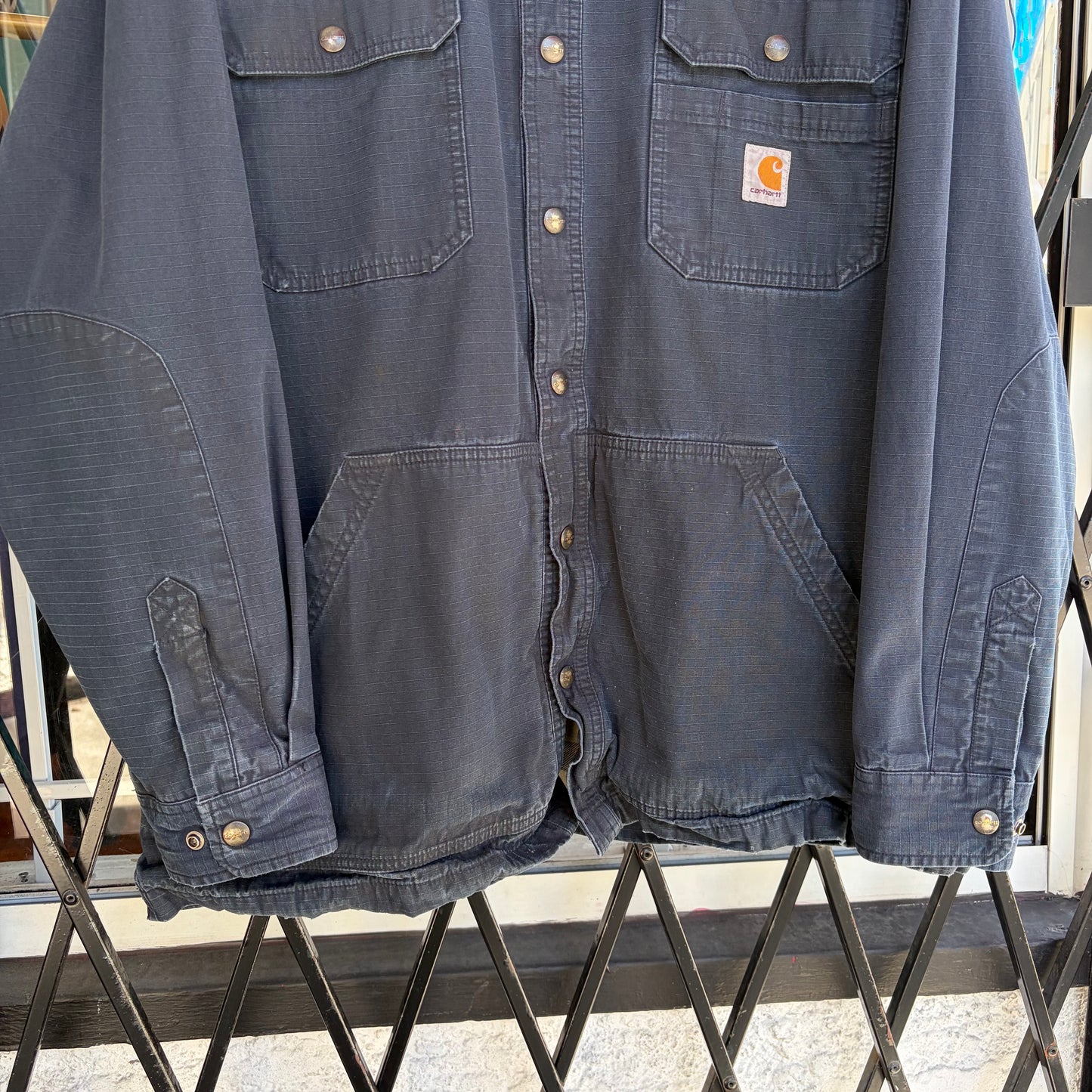 Carhartt Snap Button Plaid Lined Chore Jacket - Size XL