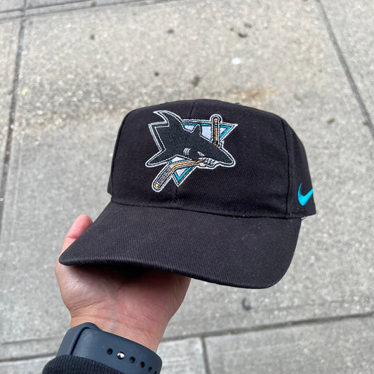 Vintage Nike San Jose Sharks Velcro Back Hat