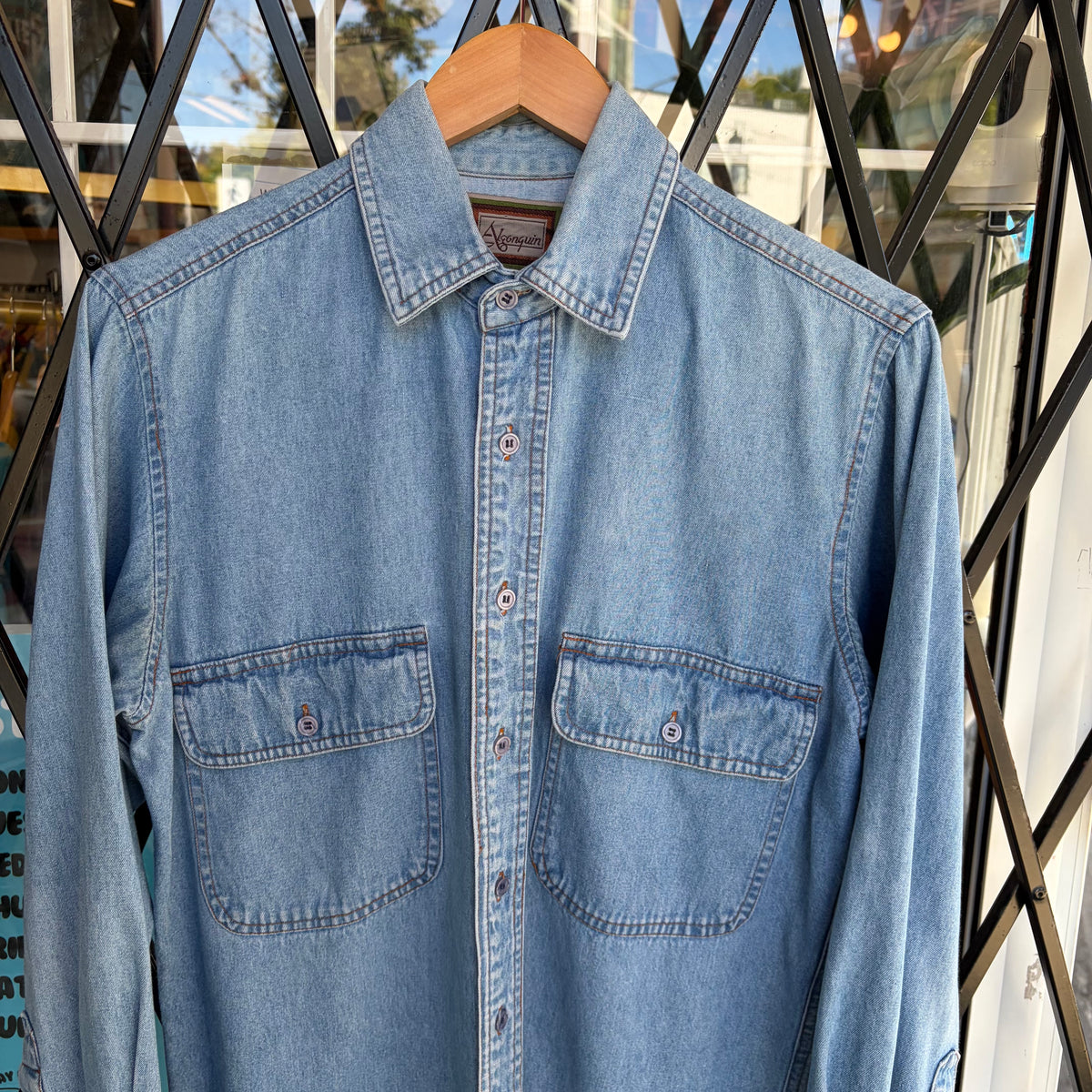 Vintage Algonquin Denim Button Up Shirt - Size M