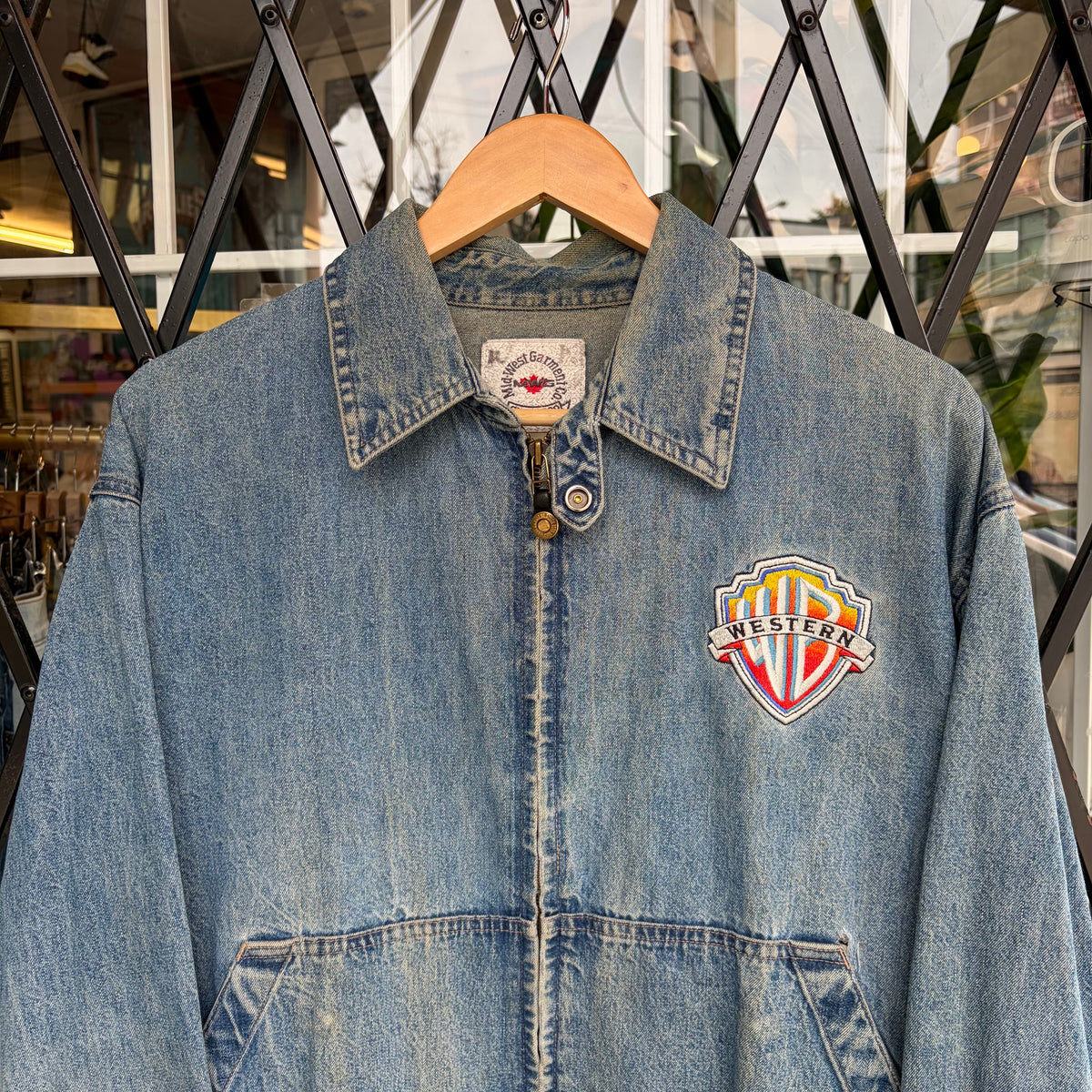 Vintage Mid Western Garments Harrington Denim Jacket - Size L