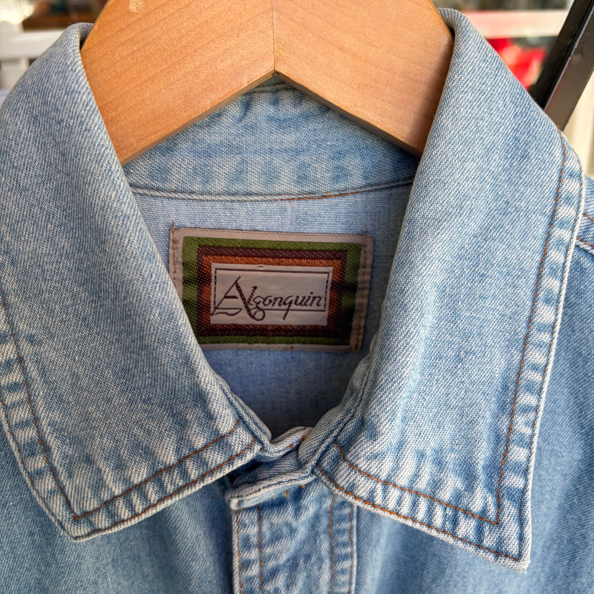 Vintage Algonquin Denim Button Up Shirt - Size M