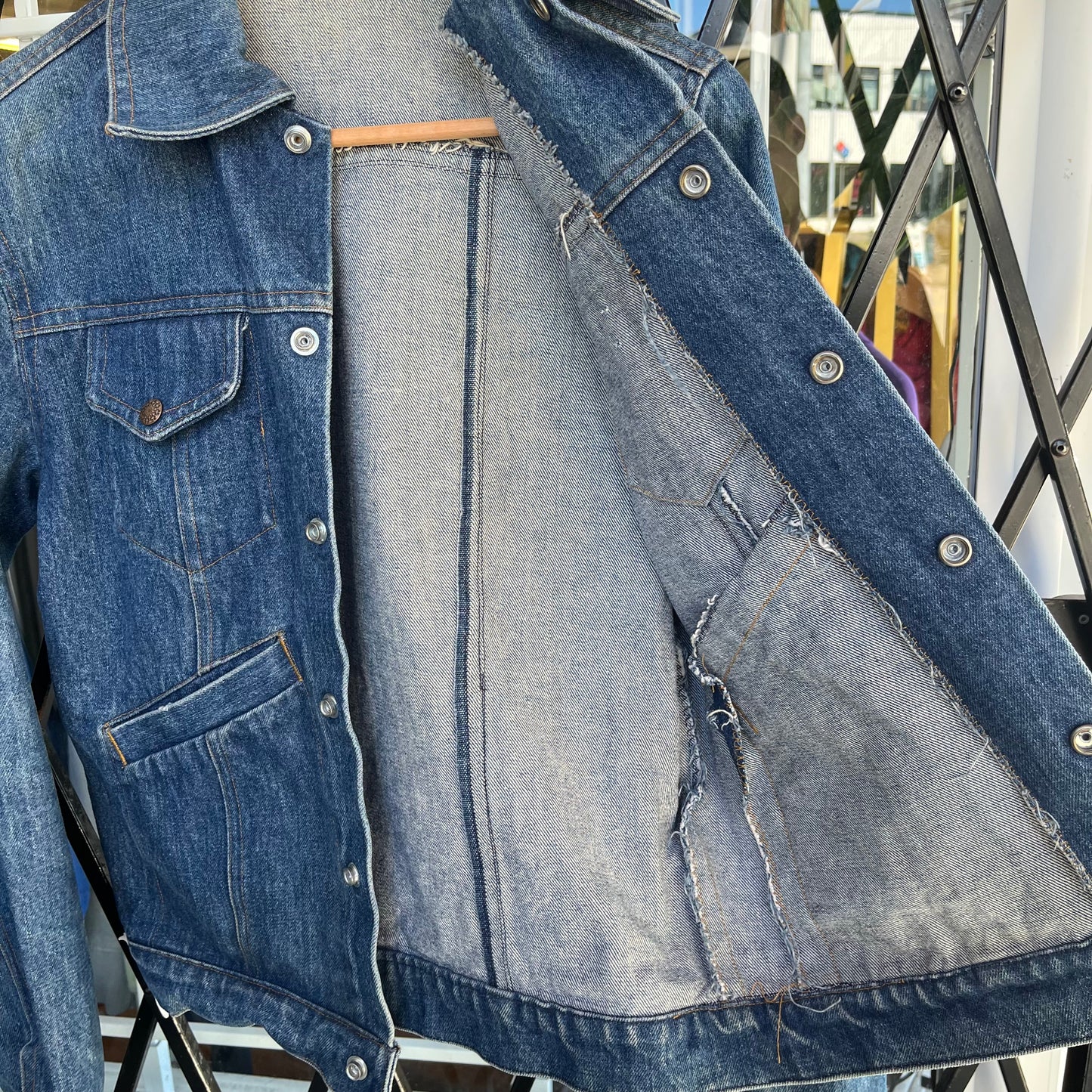 Vintage Denim Snap Jacket - Size S
