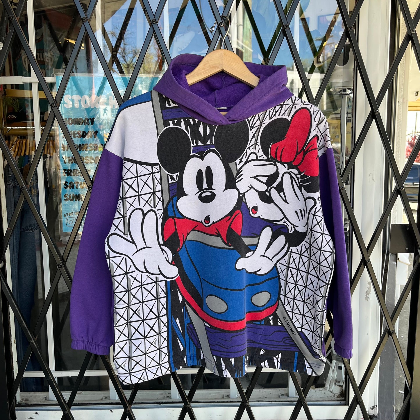 Vintage Disney Big Print Hoodie - Size M
