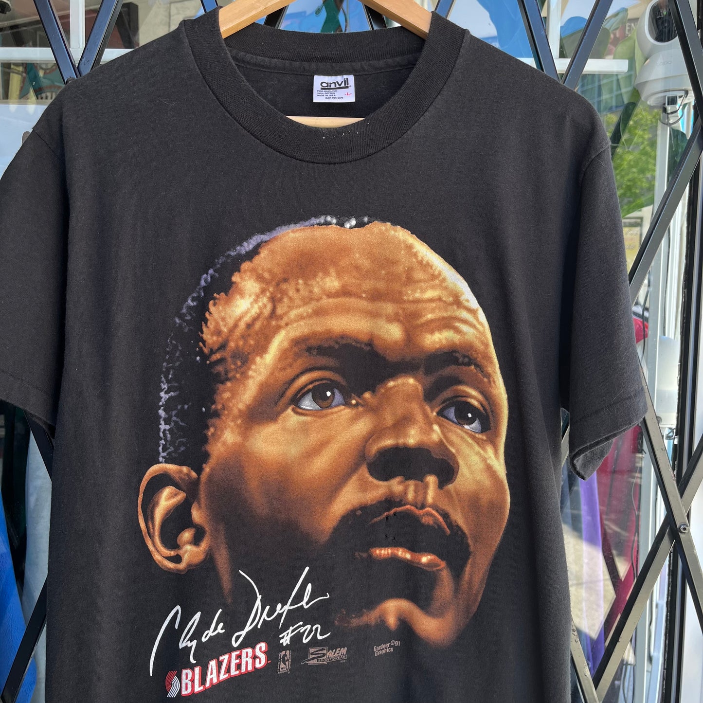 1991 Salem Big Head Clyde Drexler Tee - Size L
