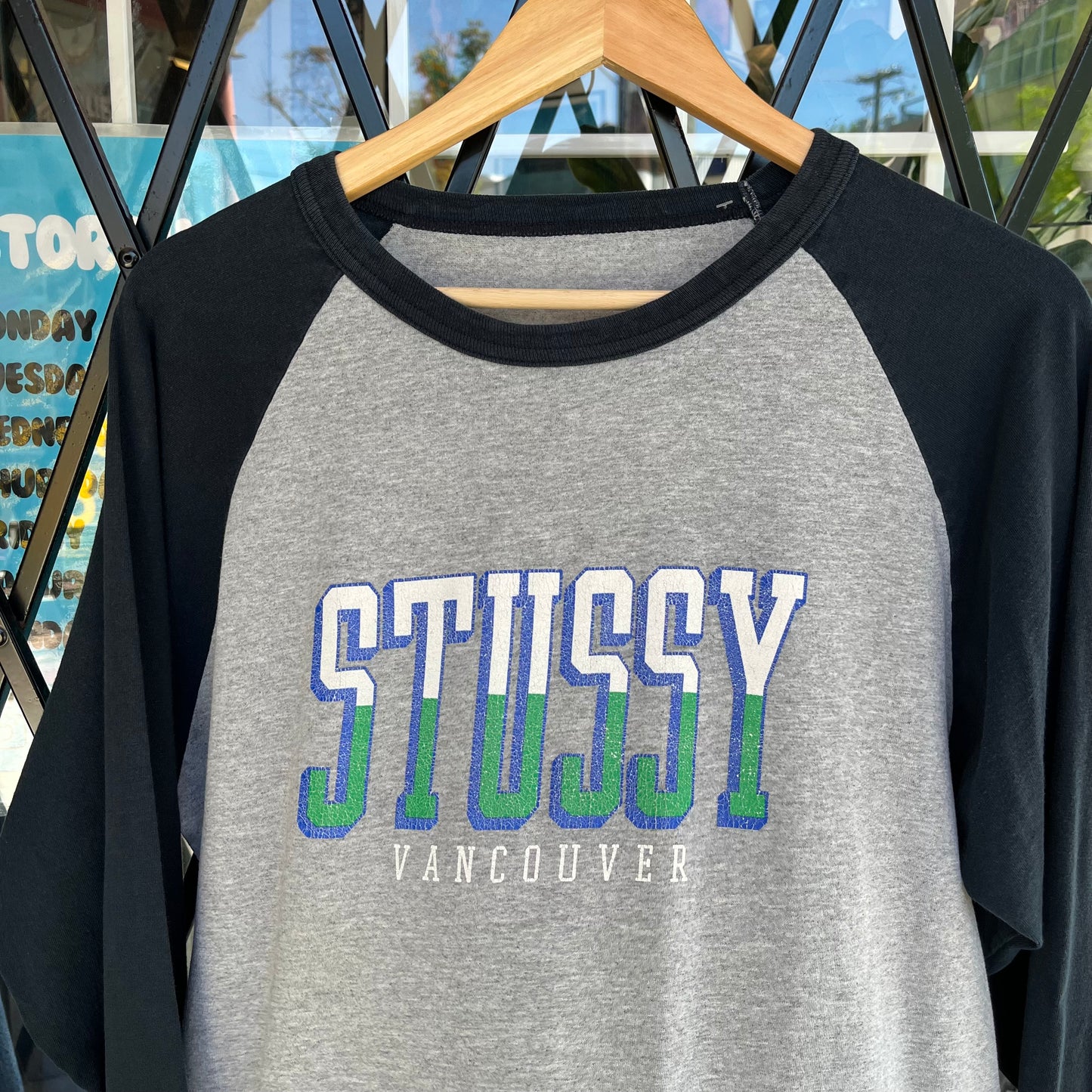 2017 Stussy Vancouver x Champions Raglan Shirt - Size L