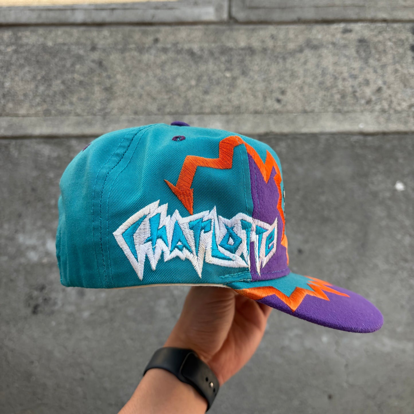 Vintage Charlotte Hornets Jagged Edge SnapBack