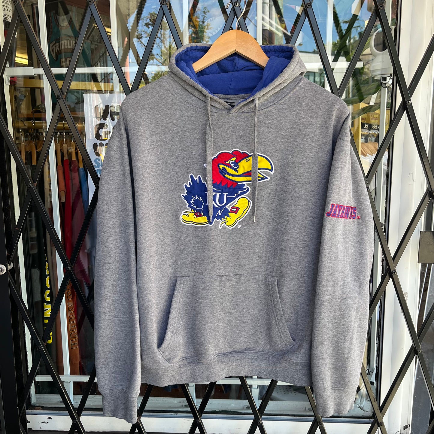 Vintage Kansas University Jayhawks Hoodie - Size L