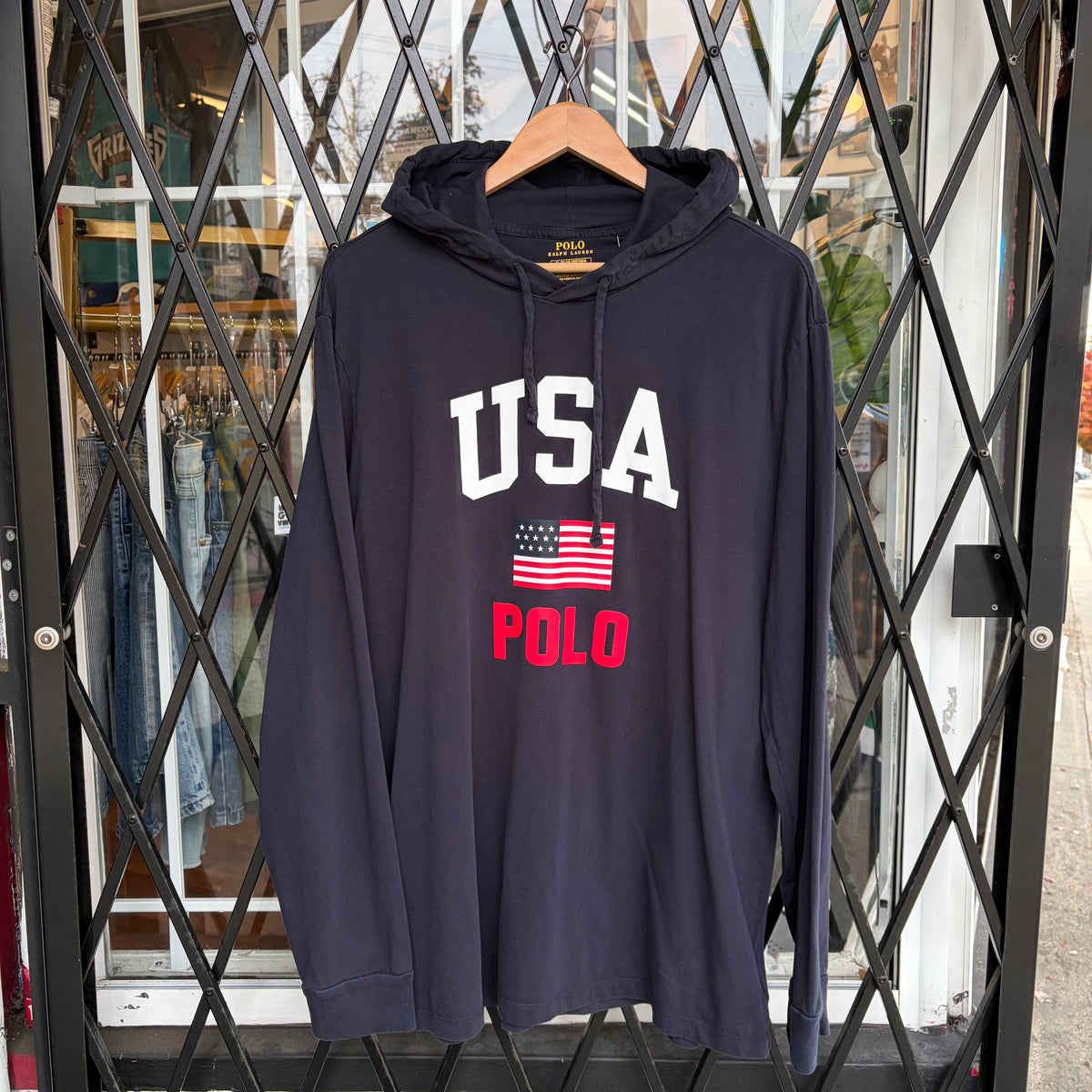 Polo Ralph Lauren USA Hooded Long Sleeve Shirt - Size XL