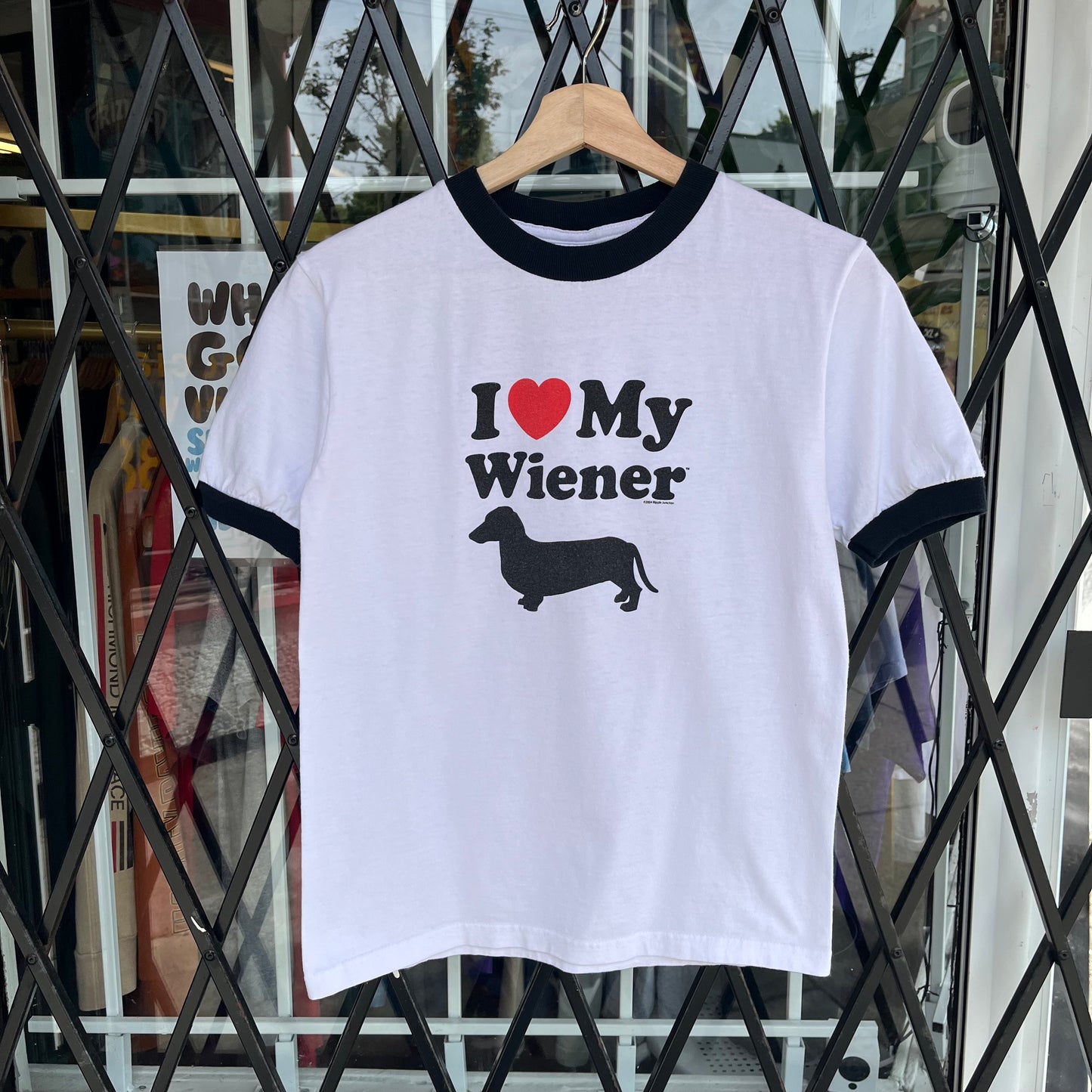 2004 Wiener Dog Ringer Tee - Size Youth L